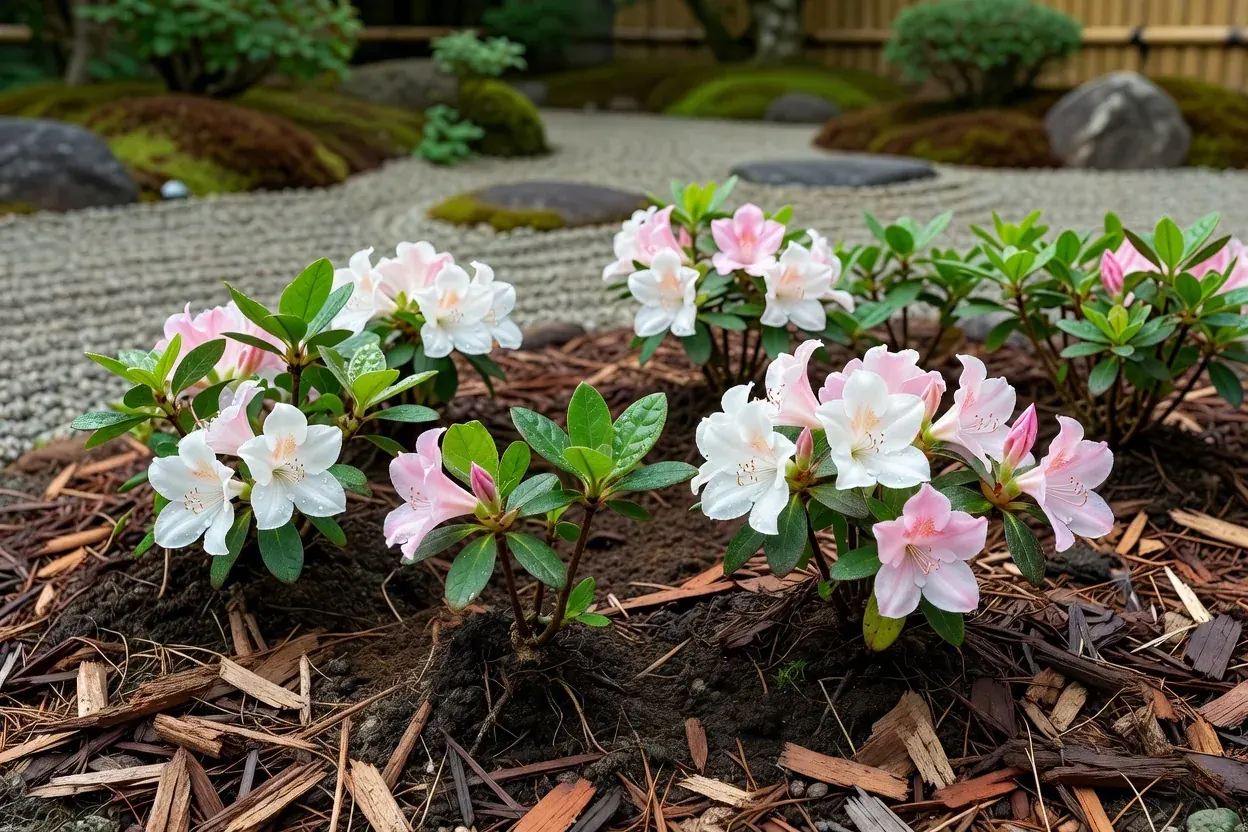 ツツジなど季節の花を使った植栽プランの例